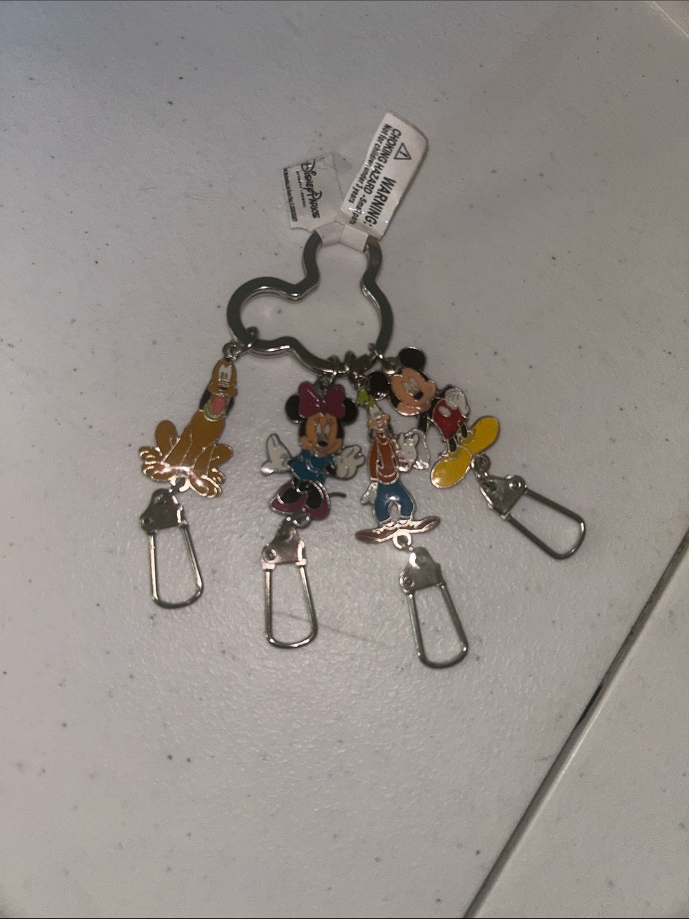 Disney Enamel Character Keychain Set - Yellow, Red, Pink, Blue, Black